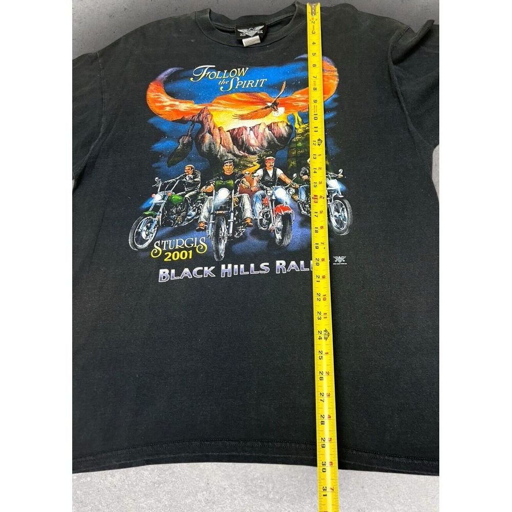 VTG Y2K 2001 XL Sturgis Black Hills‎ Rally T Shirt Eagle American Biker - Picture 8 of 10